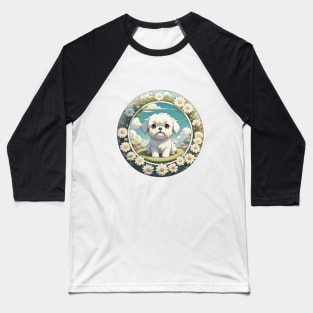 Maltese Dog Garden Baseball T-Shirt